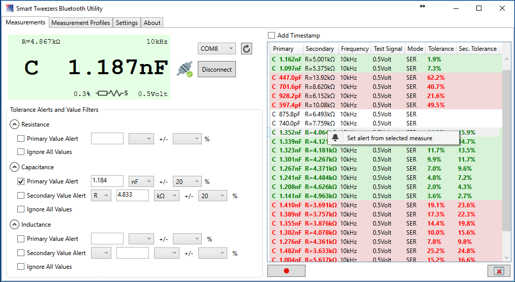 Smart Tweezers ST5SBT Android App
